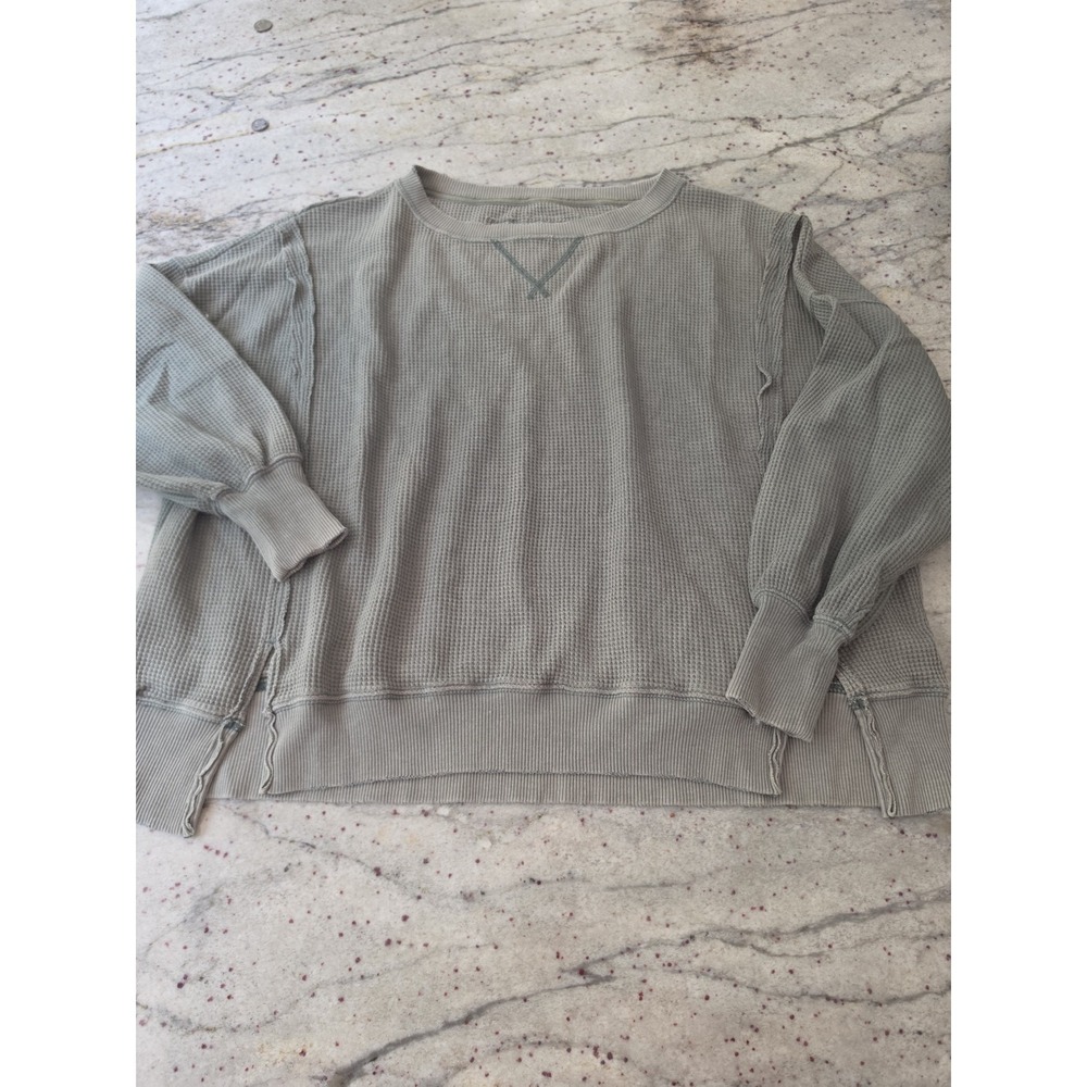 American Eagle army green Henley oversized womens xs